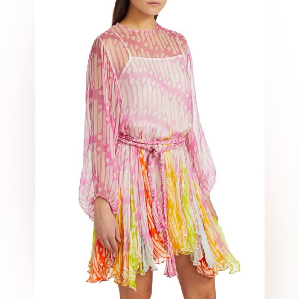 RHODE Pink and Orange Long Sleeve Dress